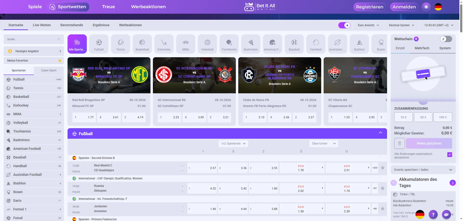 Betitall Casino Sportwetten – Wetten auf Fußball und mehr