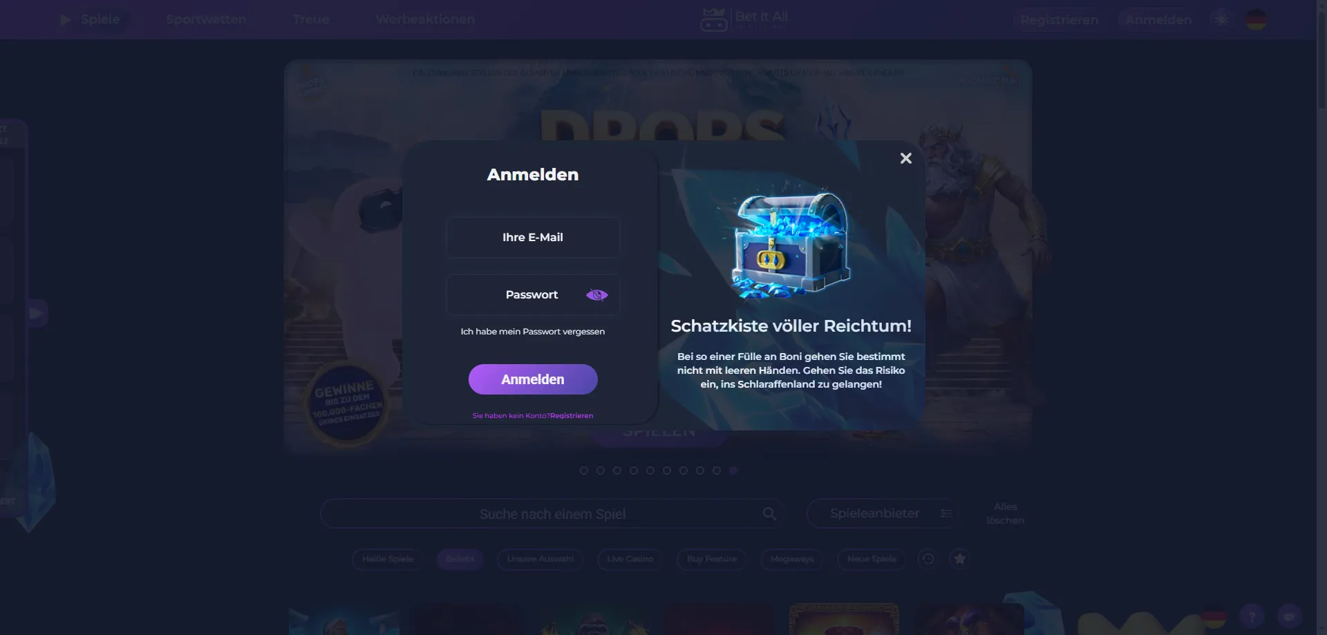 BetItAll Casino mobiles Login auf iPhone und iPad